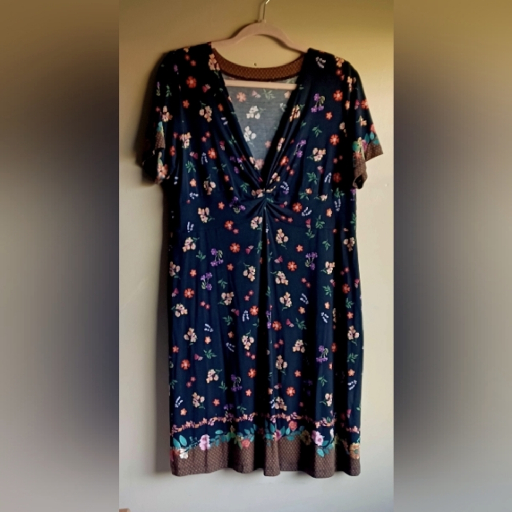 Johnny Was Floral Dress - Black and Multicolor